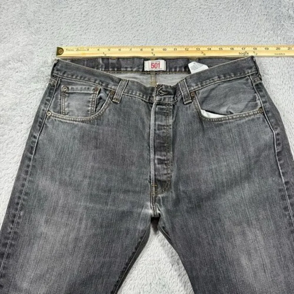 Vintage Levis 501 Jeans Mens 38x30 Black Button Fly Fade Denim Cowboy‎ Y2K XX